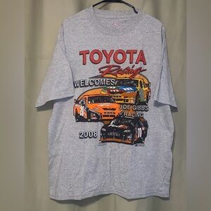 Toyota Racing NASCAR Welcomes Joe Gibbs Racing 2008 Chase Authentics Tee Grey XL